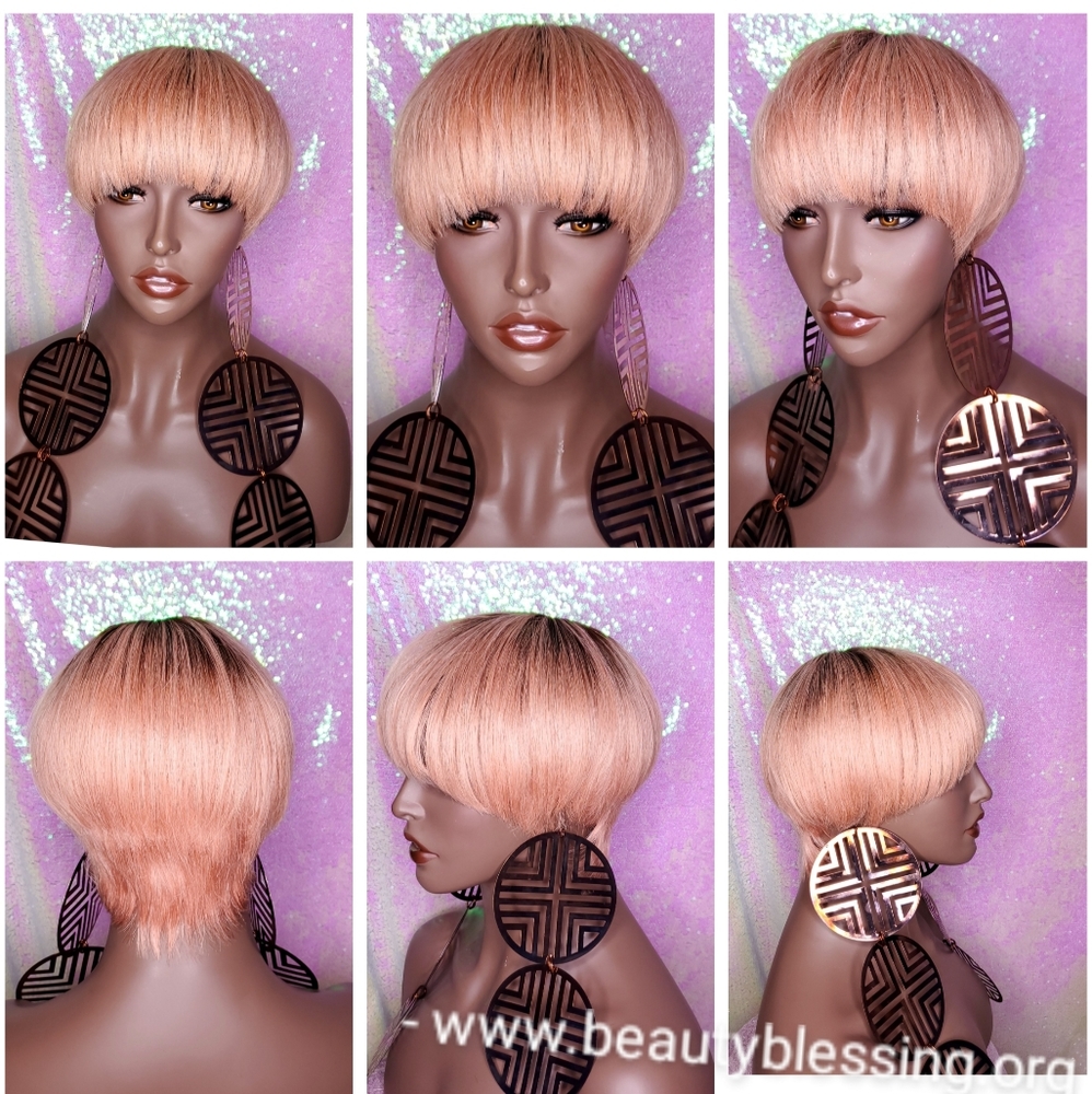 Wig Bowl Pixie Cut Brazilian Remy Human Hair Wig